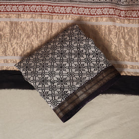 Black - 3pc maheshwari silk unstitched bagh dress material