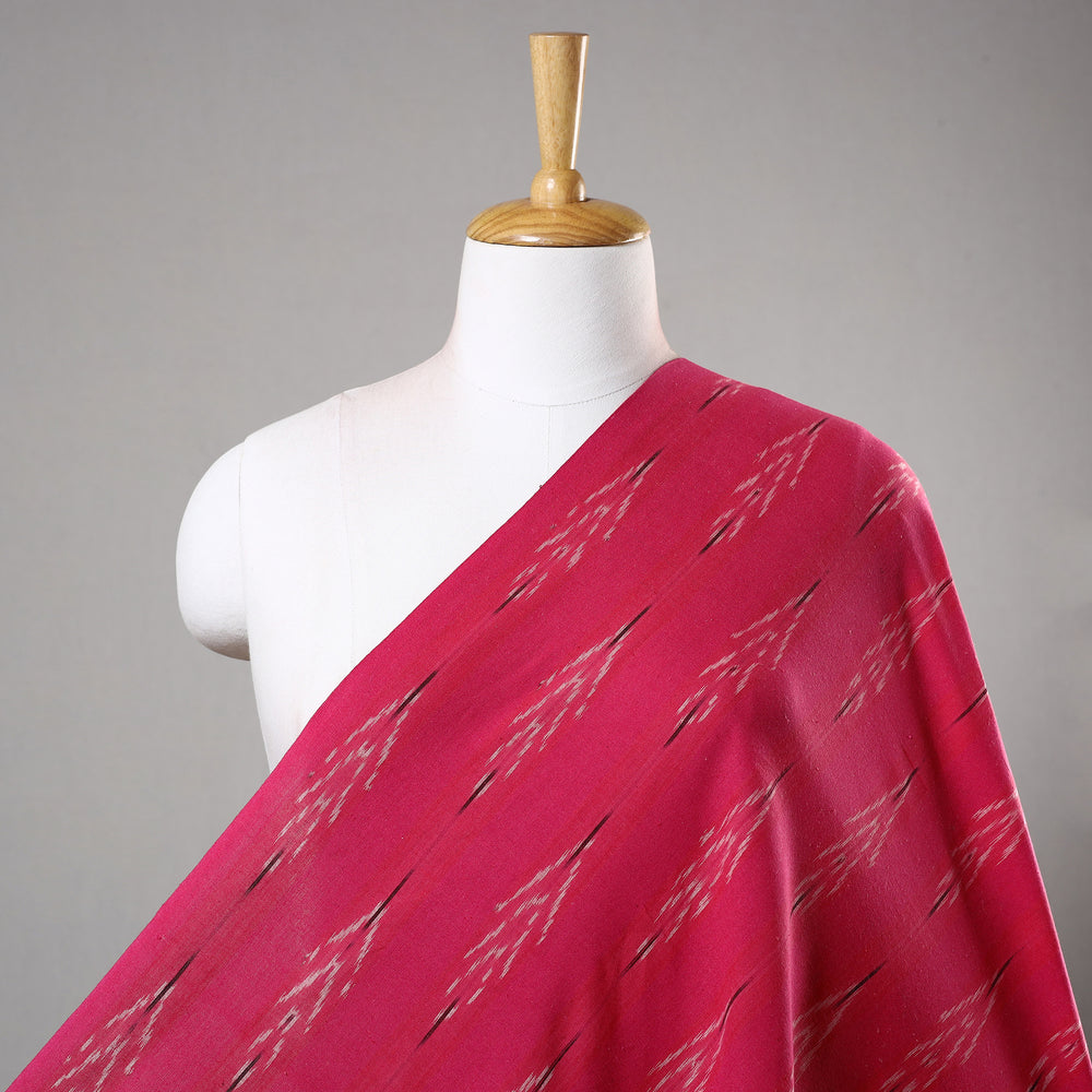 Pink - Pochampally Ikat Weave Cotton Fabric 01