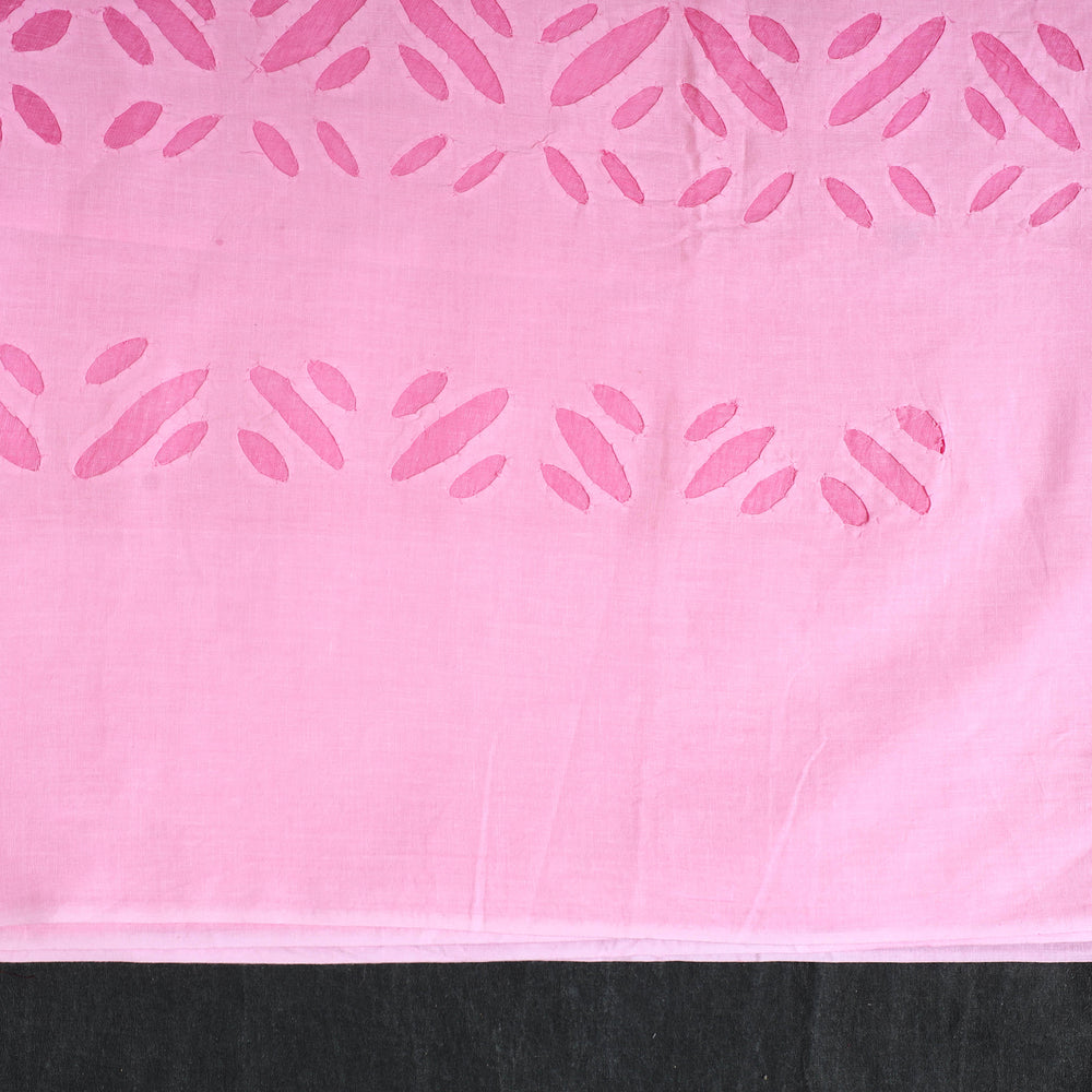 Pink - 3pc Cut Work Cotton Barmer Applique Dress Material 47