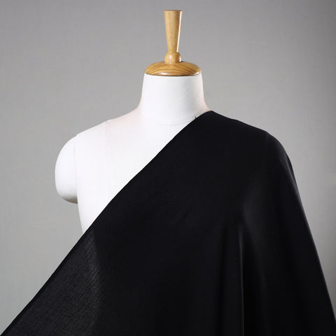 Black Textured Prewashed Fine Cotton Handloom Fabric