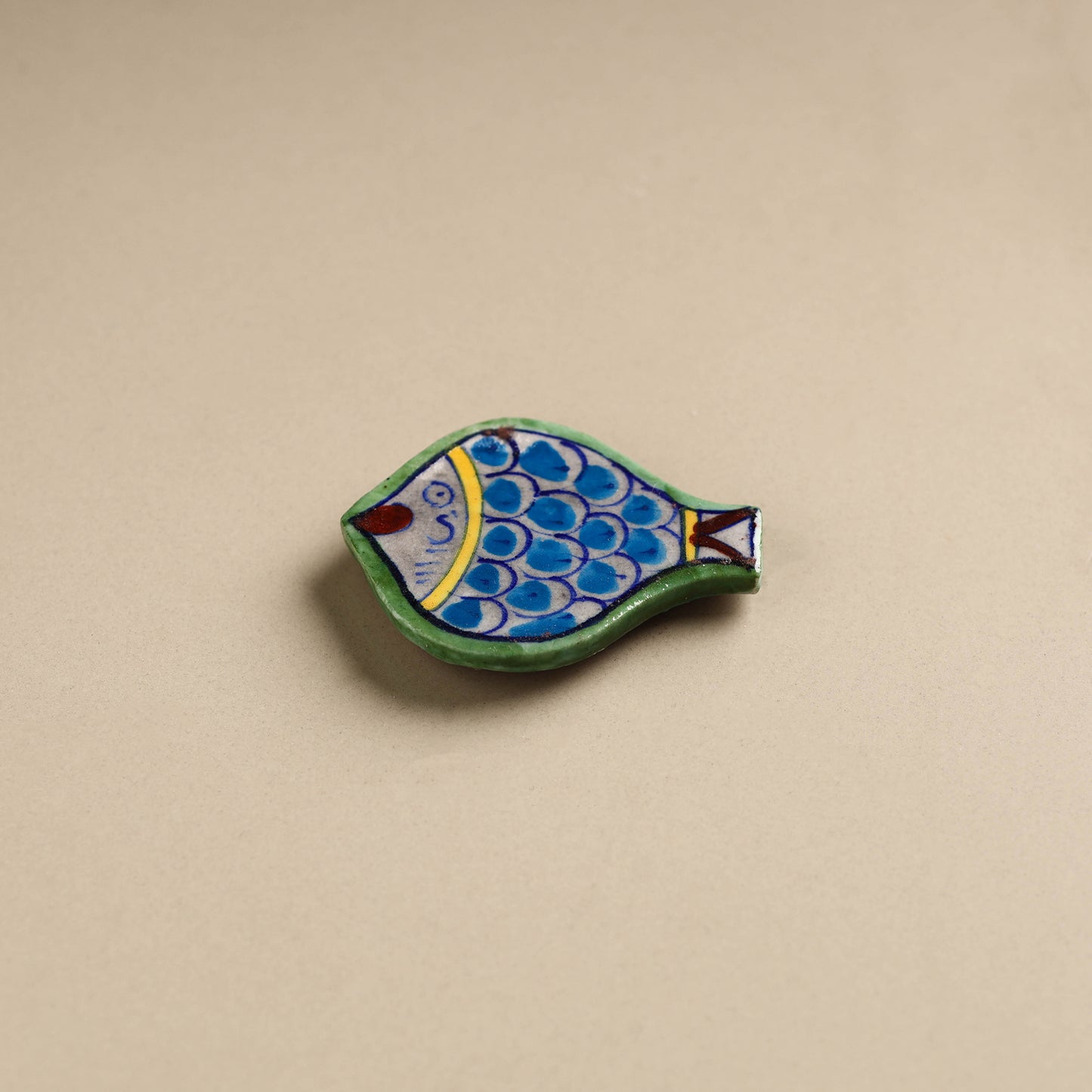 Fish - Original Blue Pottery Ceramic Fridge Magnet 26