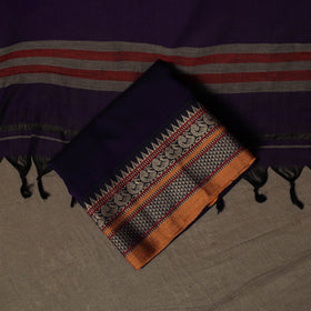 Dharwad Mercerised Cotton 3pc Unstitched Dress Material Suit Set with Woven Border 72