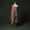 Black - bagru block print cotton 2pc unstitched dress