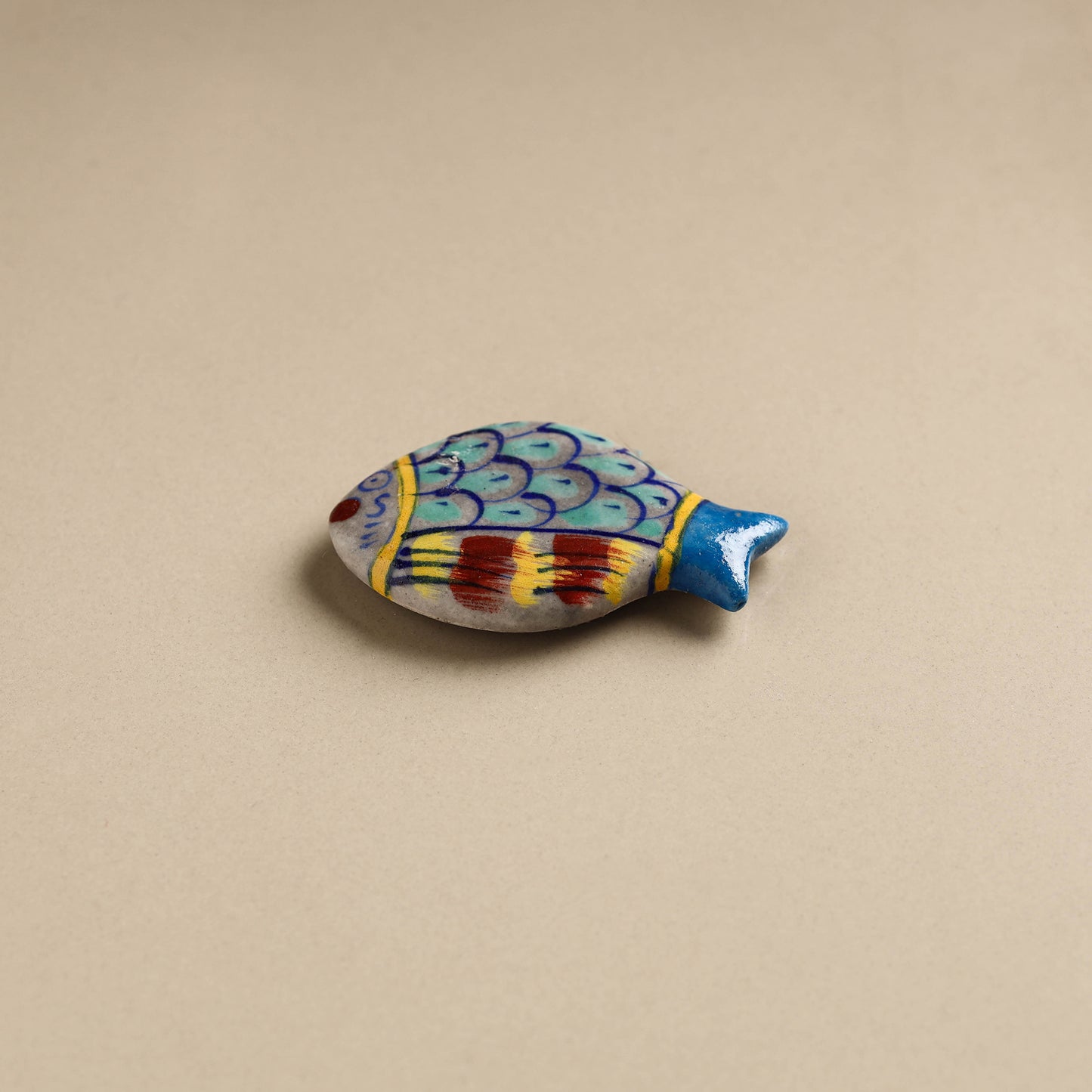 Fish - Original Blue Pottery Ceramic Fridge Magnet 28