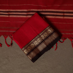 Dharwad Mercerised Cotton 3pc Unstitched Dress Material Suit Set with Woven Border 73