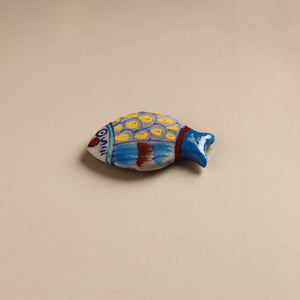 Fish - Original Blue Pottery Ceramic Fridge Magnet 29