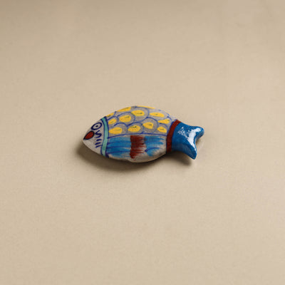 Fish - Original Blue Pottery Ceramic Fridge Magnet 29