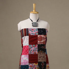 Multicolour Hand-Stitched Mosaic Cotton Kurta Material