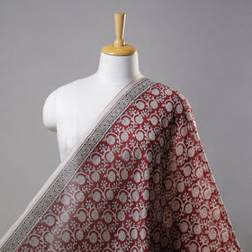 Red Authentic Bagh Print Chanderi Silk Cotton Fabric