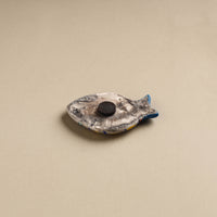 Fish - Original Blue Pottery Ceramic Fridge Magnet 29