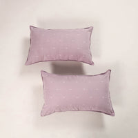 Purple - Set of 2 Jacquard Cotton Pillow Covers 20