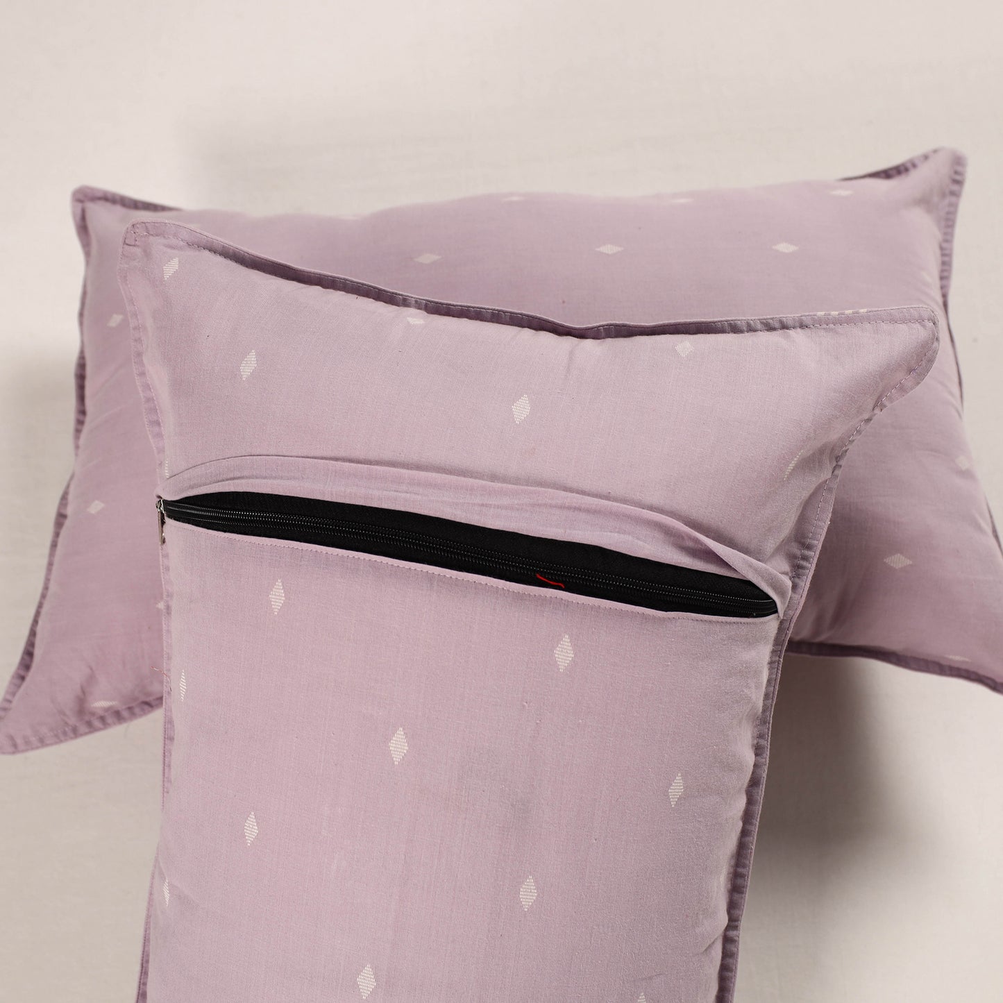 Purple - Set of 2 Jacquard Cotton Pillow Covers 20