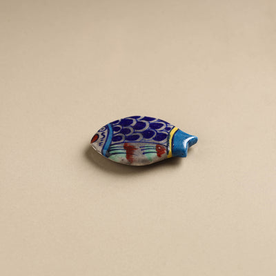 Fish - Original Blue Pottery Ceramic Fridge Magnet 31