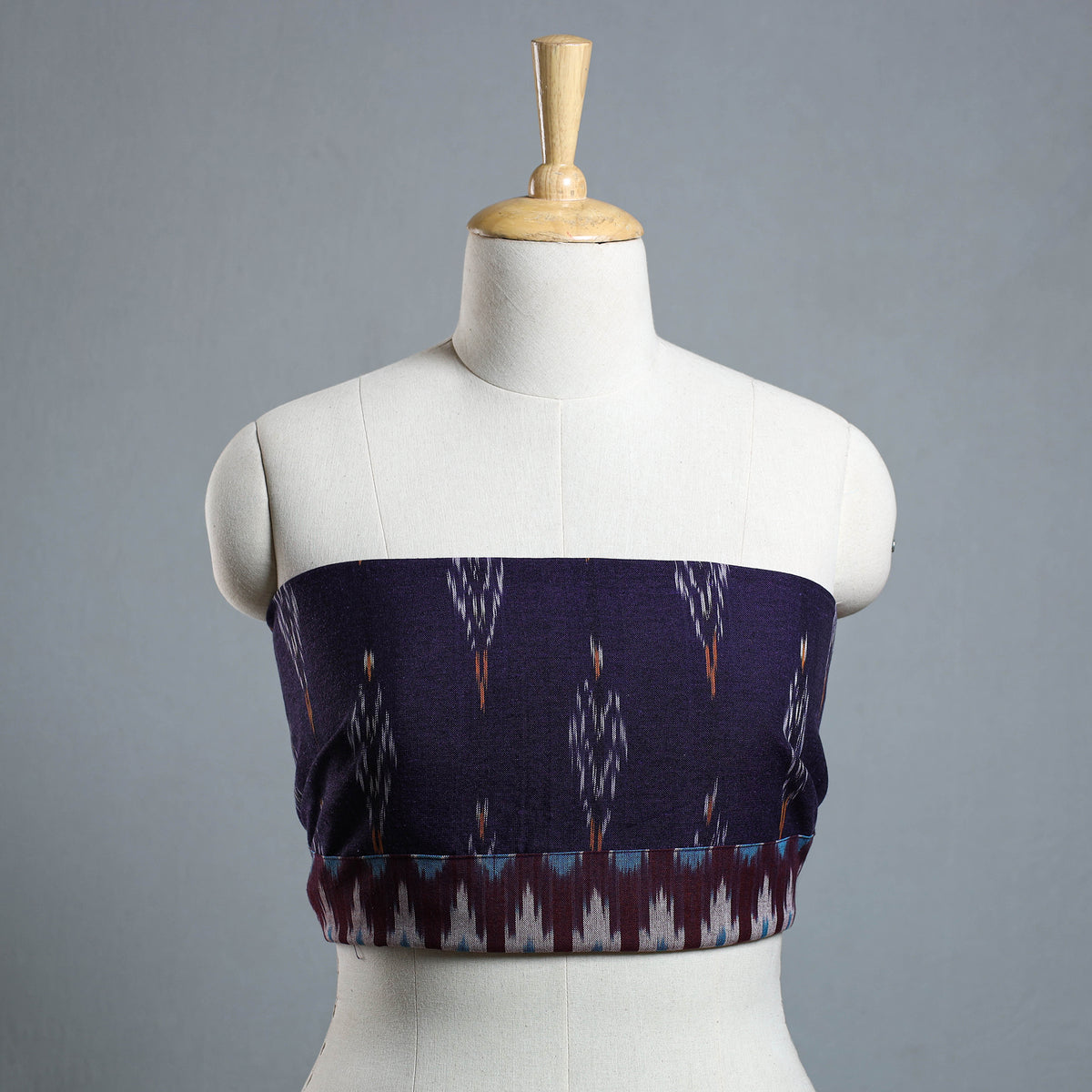 Purple - Ikat Cotton Blouse Piece 06