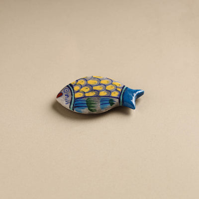 Fish - Original Blue Pottery Ceramic Fridge Magnet 32