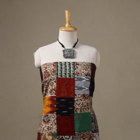 Multicolour Hand-Stitched Mosaic Cotton Kurta Material