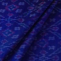 Blue - Pochampally Ikat Weave Handloom Pure Raw Silk Fabric 26