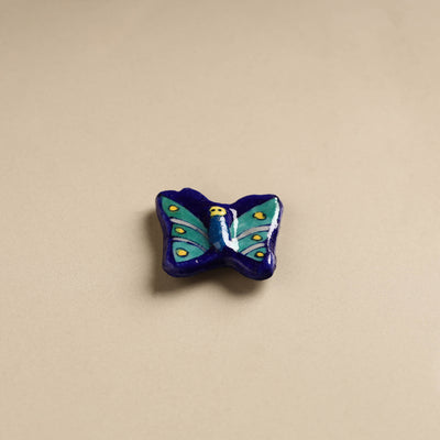 Butterfly - Original Blue Pottery Ceramic Fridge Magnet 35