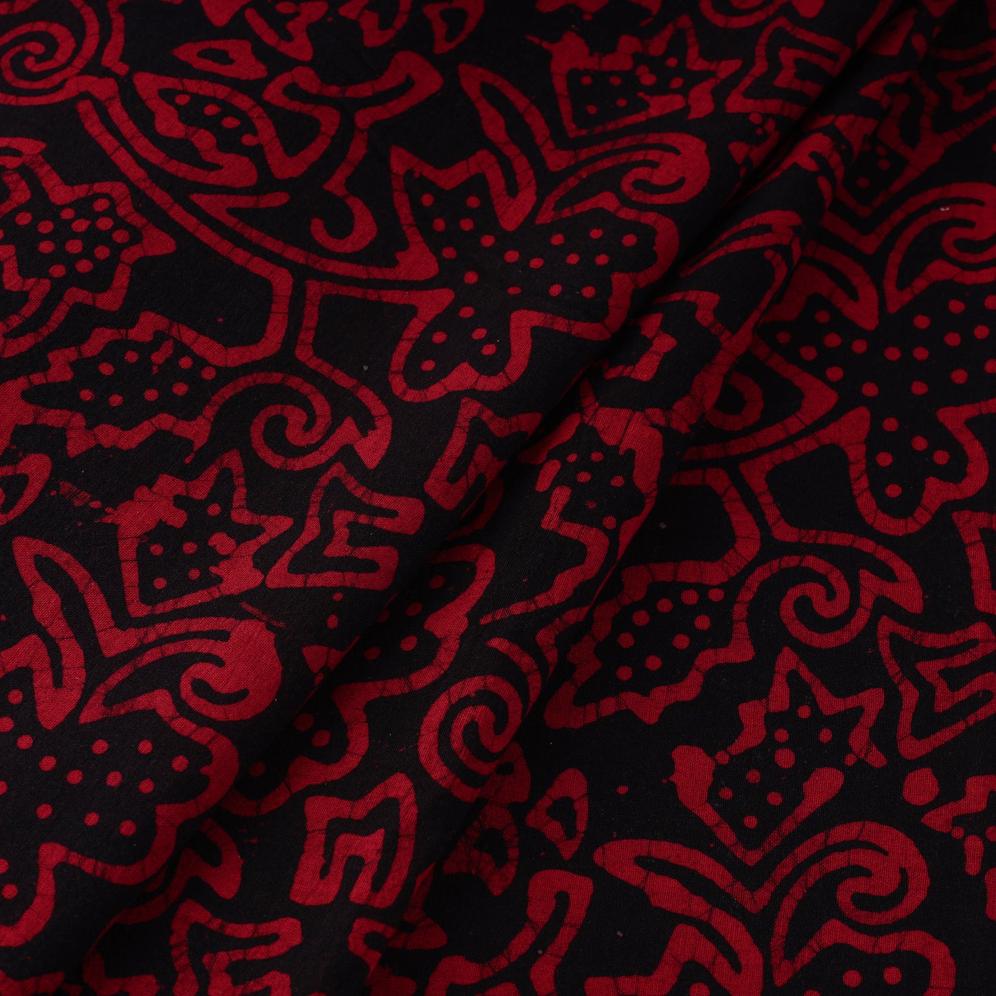 Red - Pure Cotton Kutch Batik Print Fabric 20