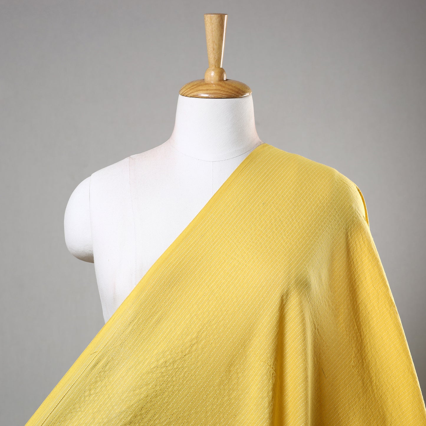 Yellow Prewashed Running Stitch Cotton Fabric
