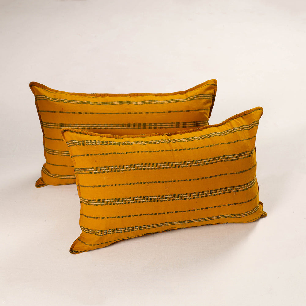 Orange - Set of 2 Jacquard Cotton Pillow Covers 24