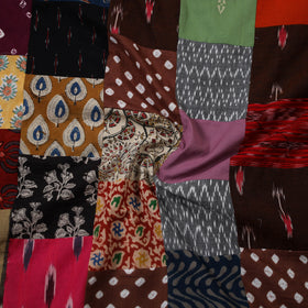 Multicolour Hand-Stitched Mosaic Cotton Kurta Material