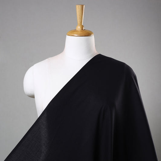 Black - Prewashed Plain Dyed Cotton Fabric 01