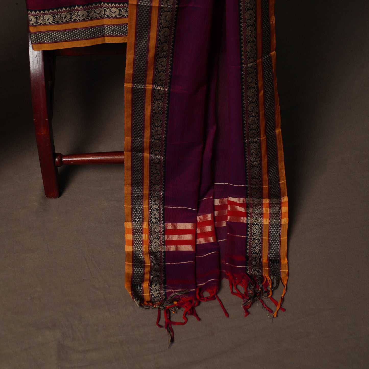 Dharwad Mercerised Cotton 3pc Unstitched Dress Material Suit Set with Woven Border 75