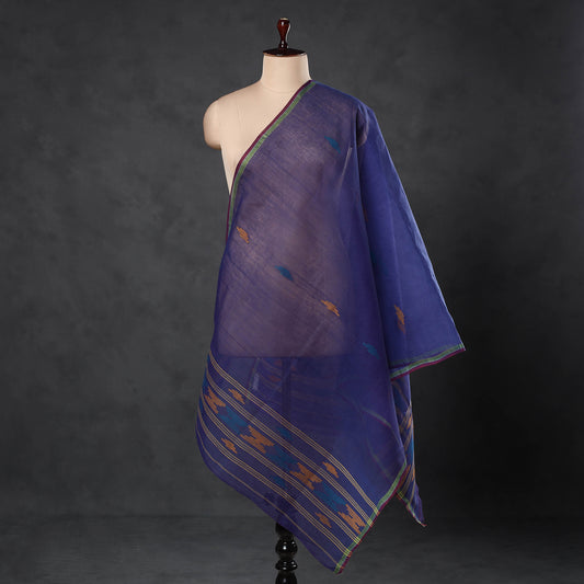 Blue - Manipuri Weaving Masalai Phi Handloom Cotton Dupatta