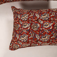 Red - Set of 2 Bagru Block Print Cotton Pillow Covers 25