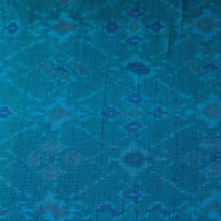 Blue - Pochampally Ikat Weave Handloom Pure Raw Silk Fabric 28