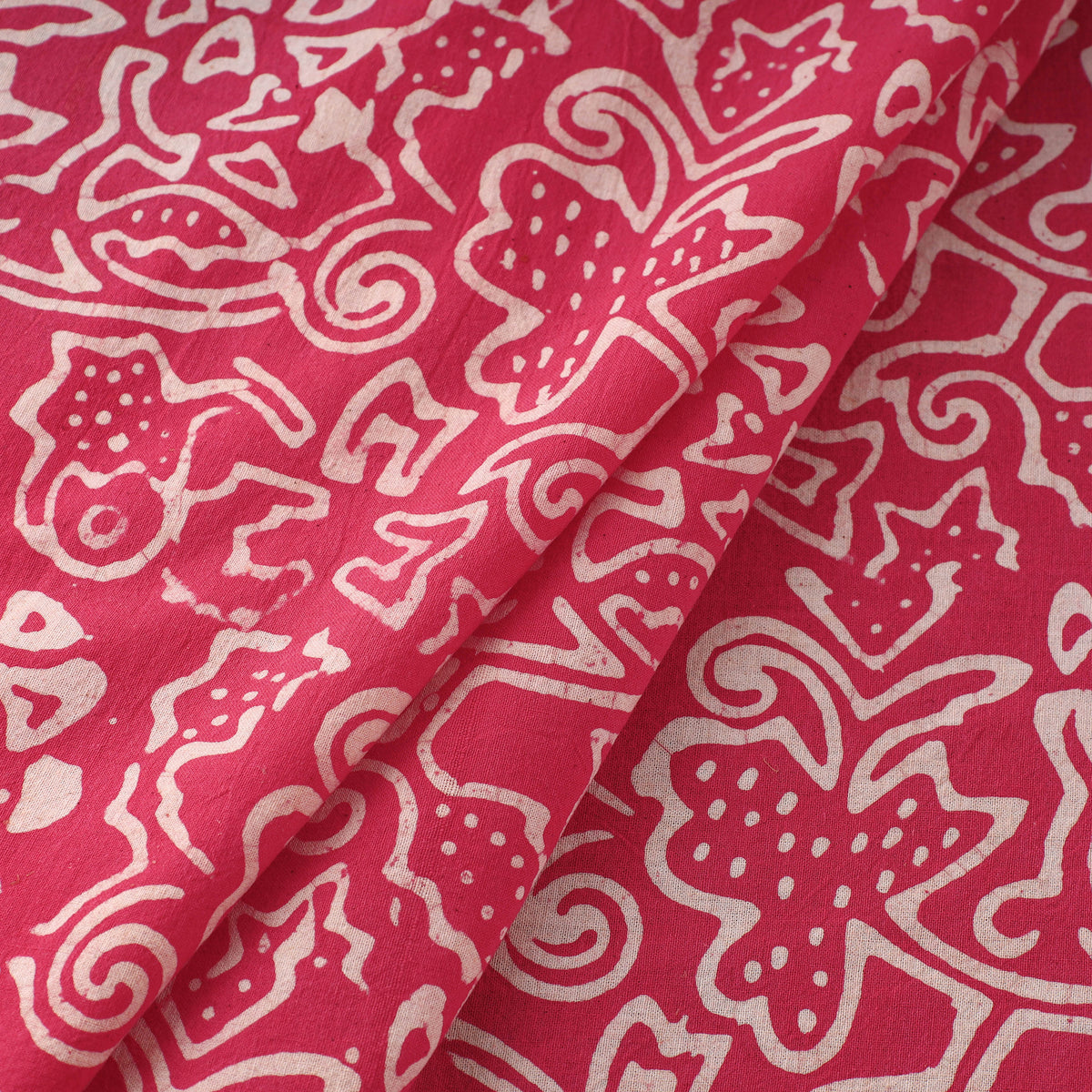 Pink - Pure Cotton Kutch Batik Print Fabric 26