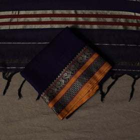 Dharwad Mercerised Cotton 3pc Unstitched Dress Material Suit Set with Woven Border 76