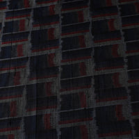 Black - Pochampally Ikat Weave Handloom Pure Raw Silk Fabric 29