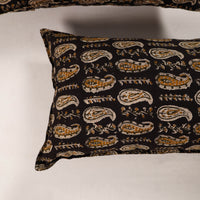 Black - Set of 2 Bagru Block Print Cotton Pillow Covers 27