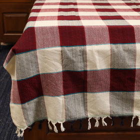 Red - single handloom cotton bed sheet (90 x 60 in) 65