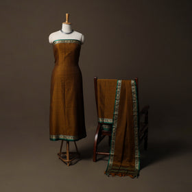 Dharwad Checks Mercerised Cotton 3pc Unstitched Dress Material Suit Set with Woven Border 78