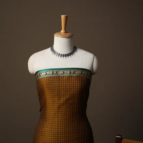 Dharwad Checks Mercerised Cotton 3pc Unstitched Dress Material Suit Set with Woven Border 78