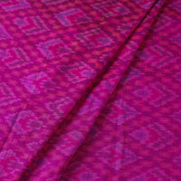 Pink - Pochampally Ikat Weave Handloom Pure Raw Silk Fabric 30