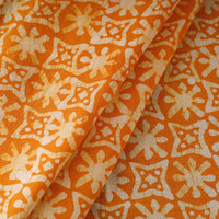 Orange - Pure Cotton Kutch Batik Print Fabric 34