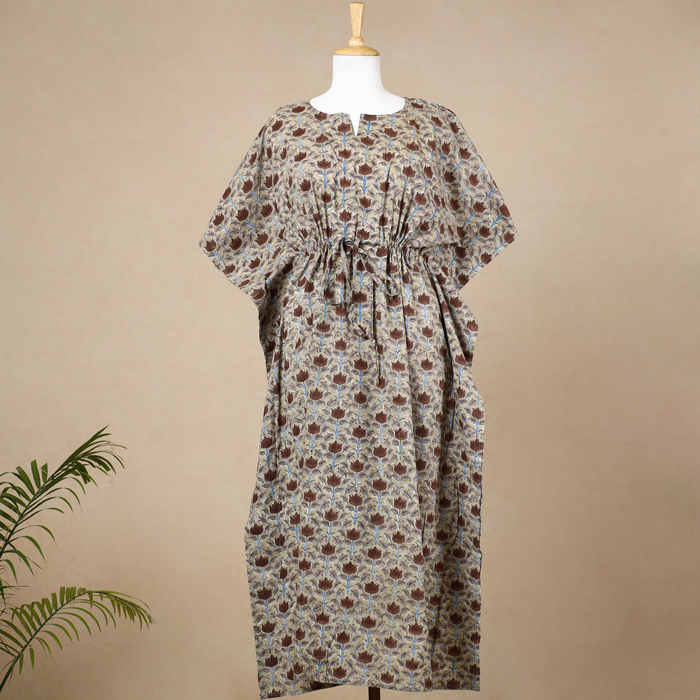 block printed kaftan 