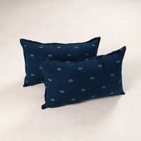 Blue - Set of 2 Jacquard Cotton Pillow Covers 30