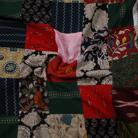 Multicolour Hand-Stitched Mosaic Cotton Kurta Material