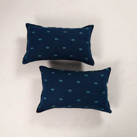 Blue - Set of 2 Jacquard Cotton Pillow Covers 30