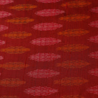 Red - Pochampally Ikat Weave Handloom Pure Raw Silk Fabric 31