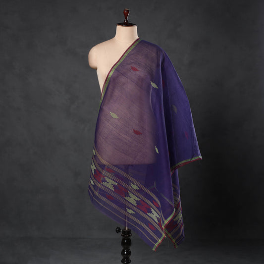 Purple - Manipuri Weaving Masalai Phi Handloom Cotton Dupatta