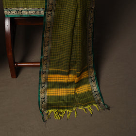 Dharwad Checks Mercerised Cotton 3pc Unstitched Dress Material Suit Set with Woven Border 79