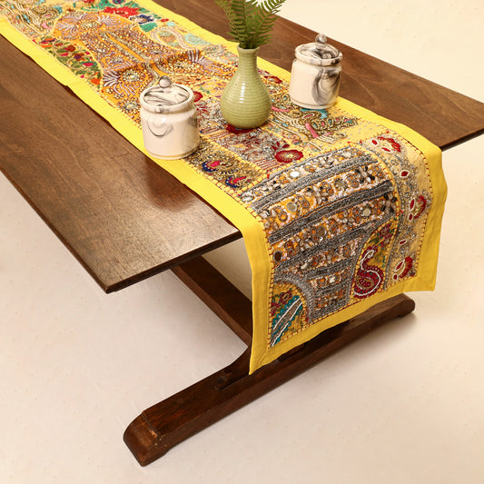 Banjara Vintage Embroidery Table Runner (60 x 14 in) 06