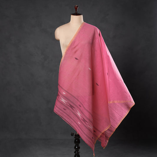 Pink - Manipuri Weaving Masalai Phi Handloom Cotton Dupatta