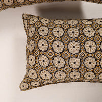 Beige - Set of 2 Bagru Block Print Cotton Pillow Covers 31